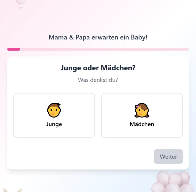 Baby Tippspiel: Junge oder Mädchen? Was denkst du?