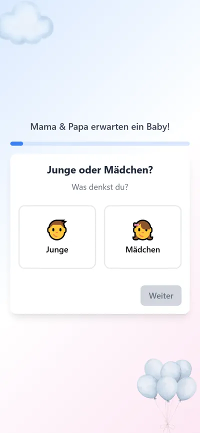 Baby Tippspiel im Blau Design