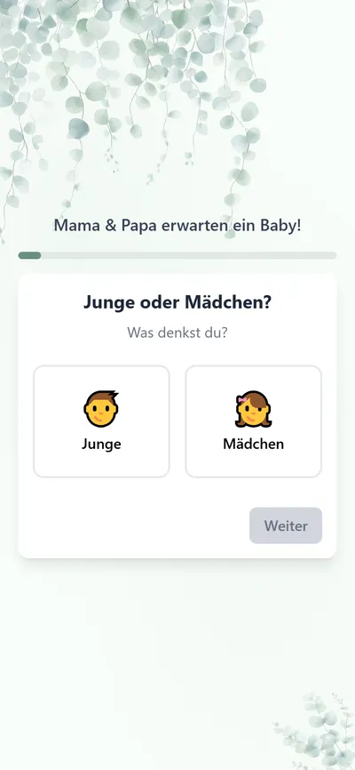 Baby Tippspiel im Eukalyptus Design